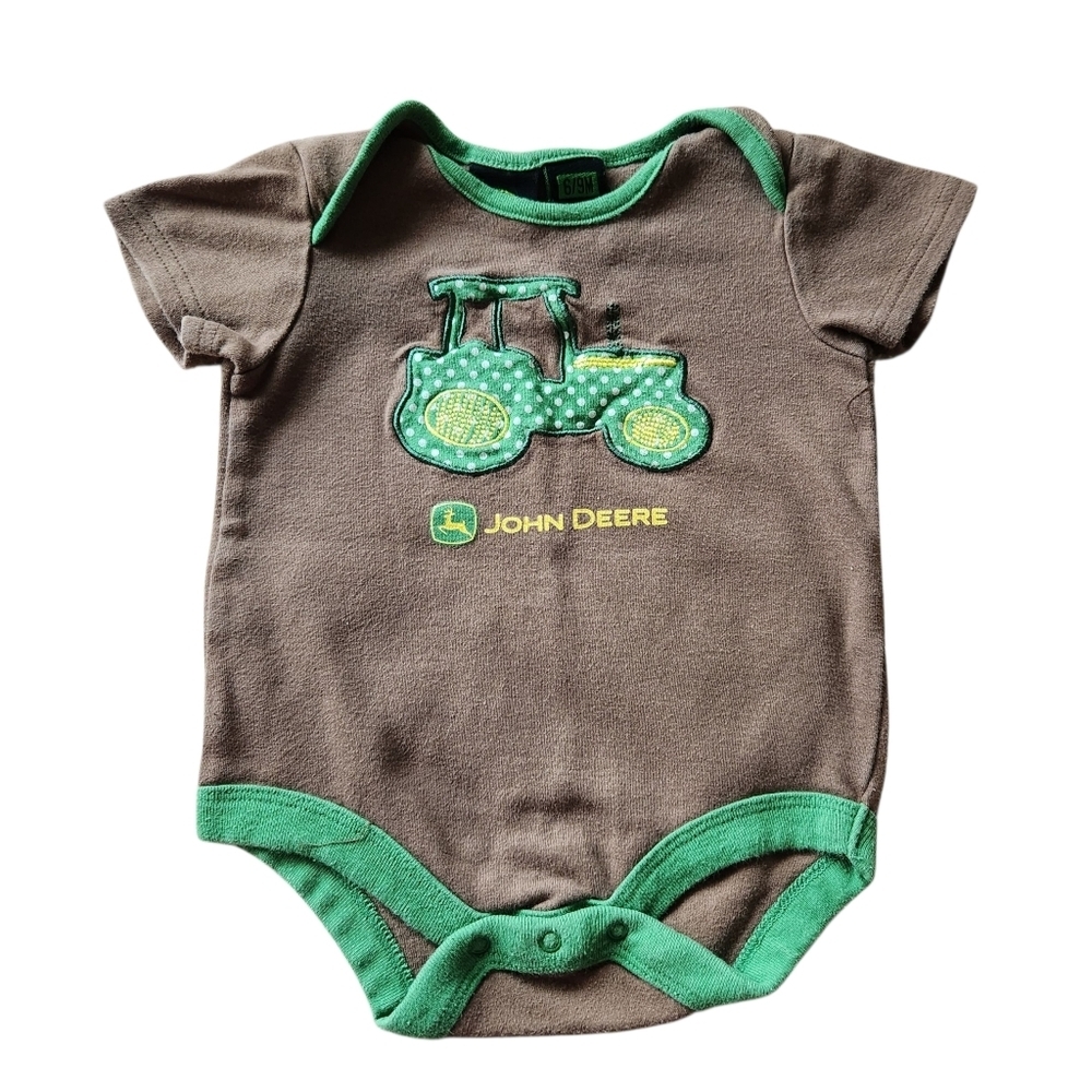 John Deere Green and Brown Tractor Onesie